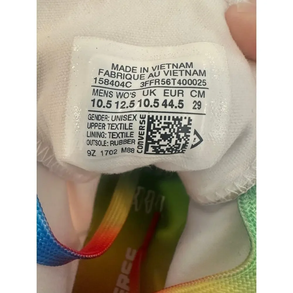 Converse Chuck Taylor All Star Pride Rainbow Mesh High Top 158404C Unisex 10.5